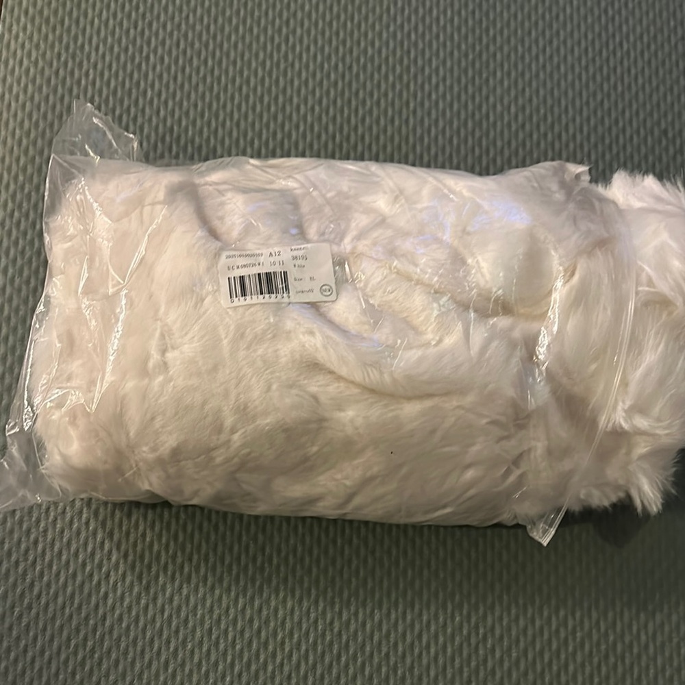Faux Fur Throw Blanket in White